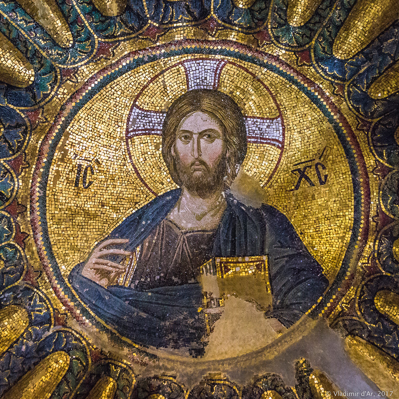 Христос Вседержитель. Мозаики и фрески монастыря Хора. Церковь Христа Спасителя в Полях.
