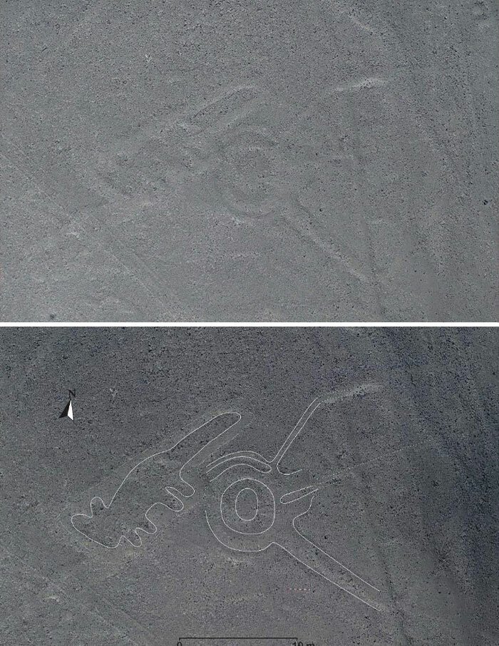 Более 140 древних геоглифов были найдены в песках Перу Наска, команда, новых, Сакаи, только, исследование, линий, открытий, изображения, представляют, также, геоглифа, искусственного, около, очень, интеллекта, животных, между, объектов, людей