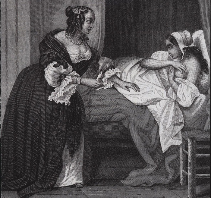 Мадам де Бренвилье, гравюра, 1854 г.