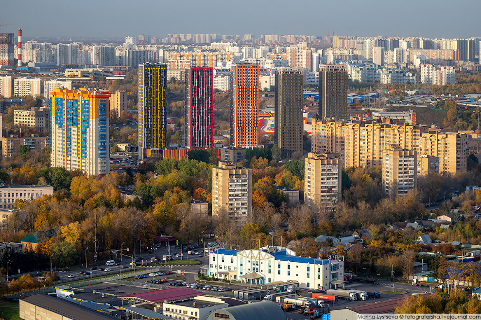 Осенняя Москва с вертолета Путешествия,Россия,фото