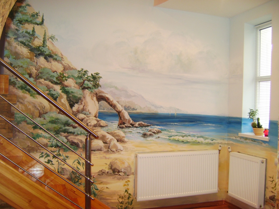 Дизайн квартир с рисунками на стенах