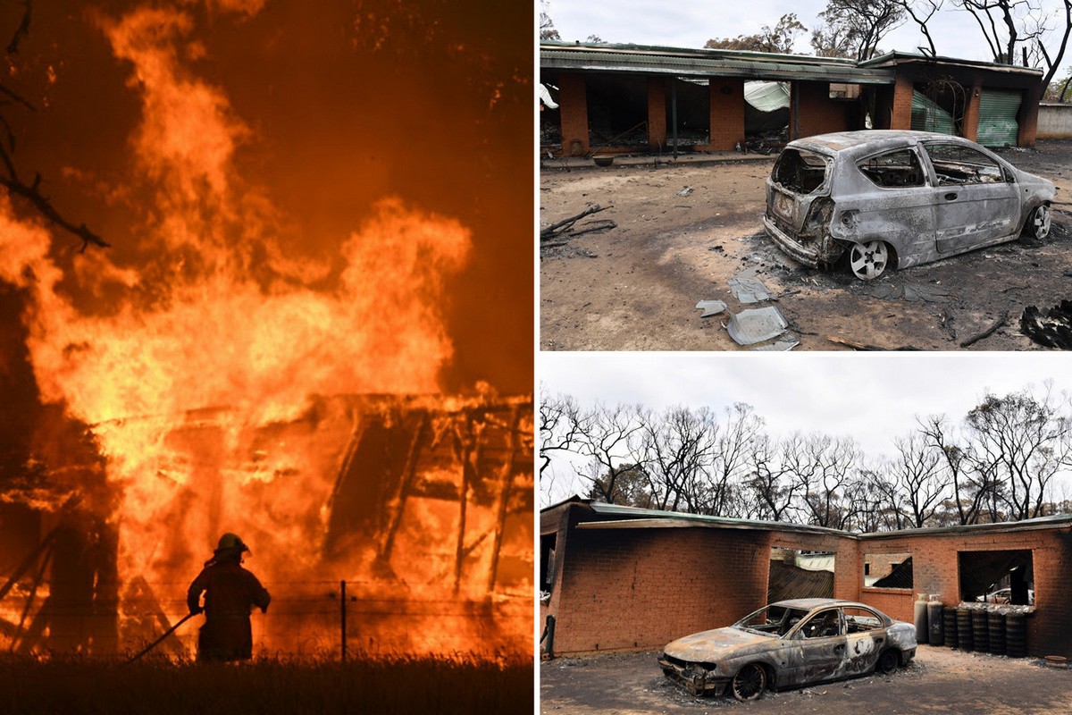 Австралийские лесные пожары оставляют сожженные автомобили, дома и сотни бездомных на Рождество