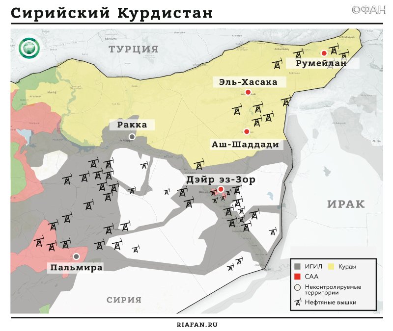 Карта нефтяных месторождений сирии