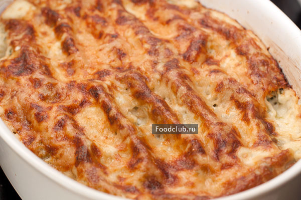 Каннелони с сырно-шпинатной начинкой итальянская кухня,каннелони,кулинария,паста