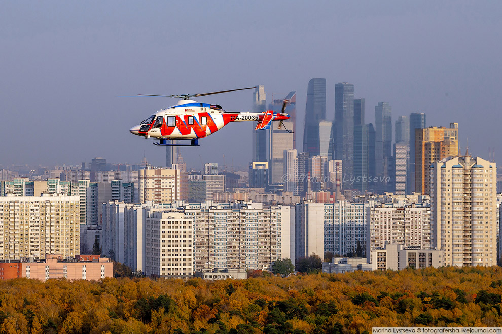 Осенняя Москва с вертолета Путешествия,Россия,фото