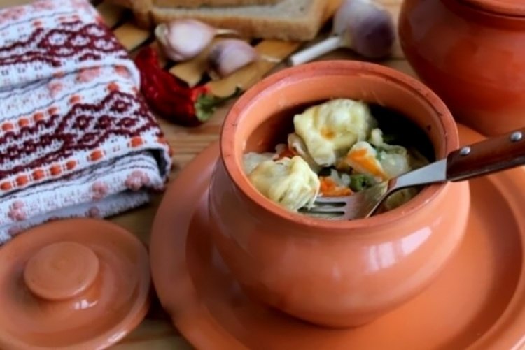 Пельмени в горшочках в духовке еда, кулинария, пельмени, рецепты