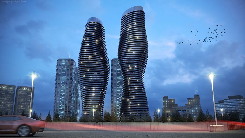 Absolute Towers, Торонто, Канада красота, небоскребы, самый-самый, строительство, удивительное, фантастика