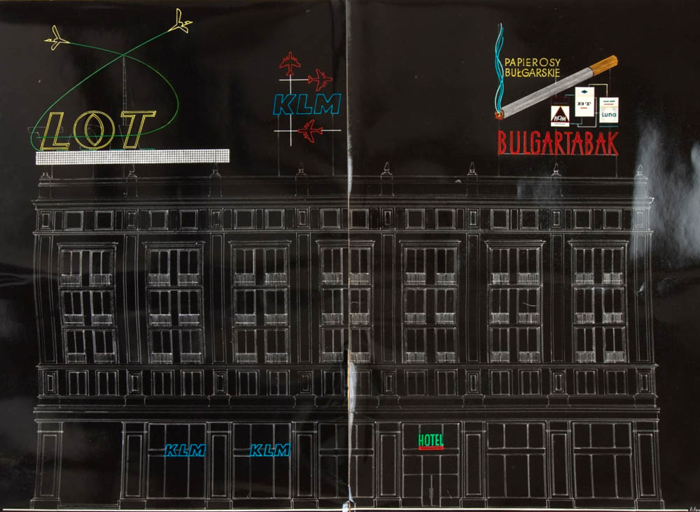 Rysunki i projekty neonów z archiwum firmy "Reklama", fot. dzięki uprzejmości Archiwum Artystów Muzeum Sztuki Nowoczesnej w Warszawie