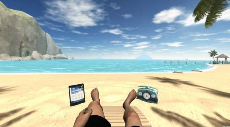 VR, виртуальная реальность, пляж