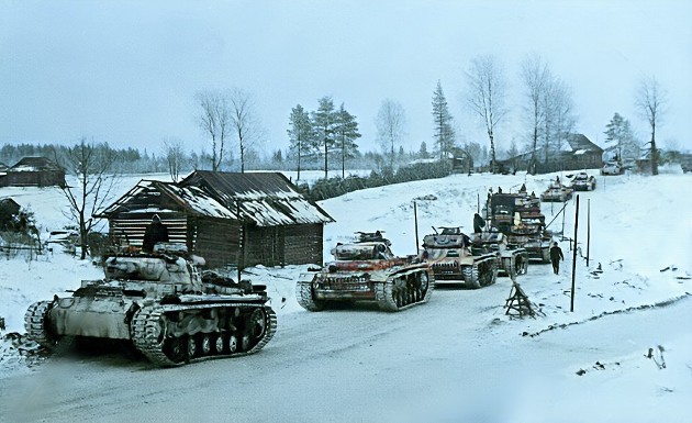 11-я Танковая дивизия вермахта под Москвой, фото 1941 года.
