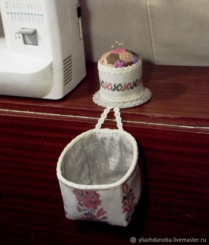 Создаем органайзер для рукодельницы. Два в одном: корзинка + игольница в славянском стиле идеи