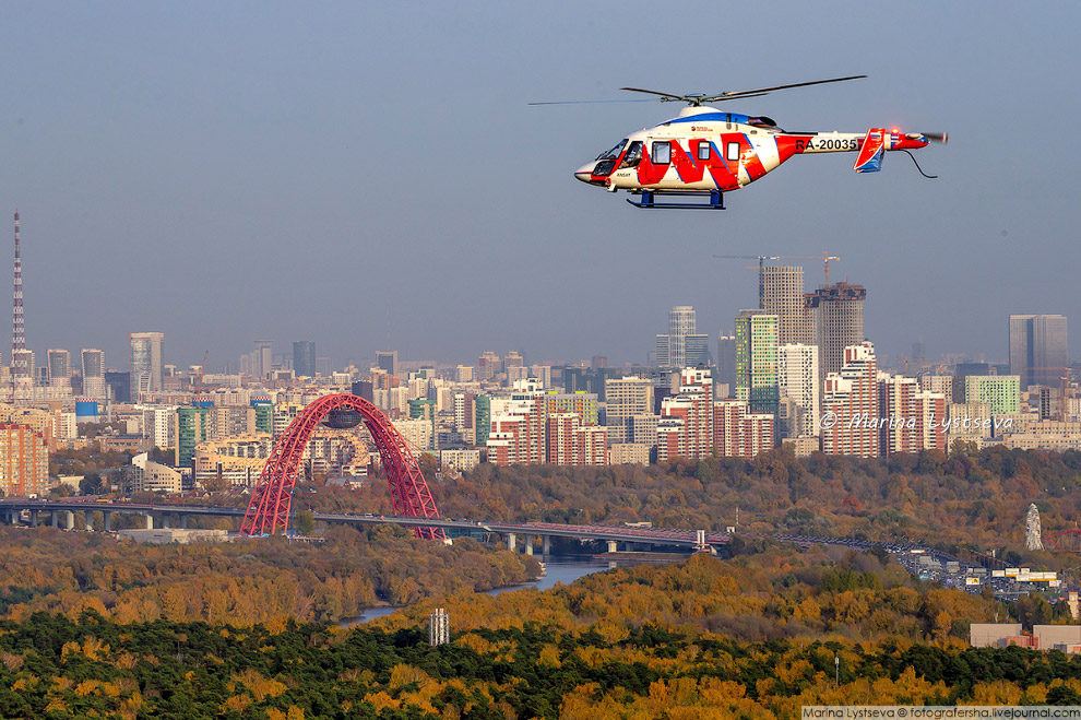 Осенняя Москва с вертолета Путешествия,Россия,фото