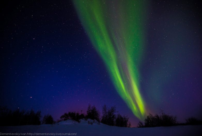 Гипнотизирующее зрелище: северное сияние в апреле Гипнотизирующее зрелище: северное сияние в апреле зима,Карелия,северное сияние