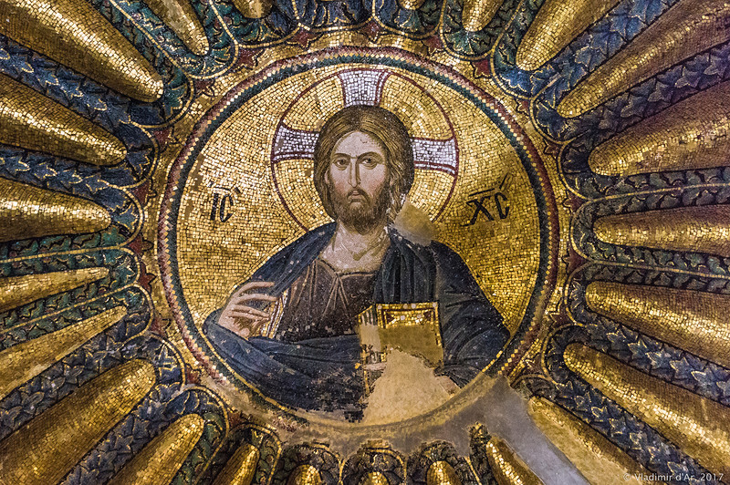 Христос Вседержитель. Мозаики и фрески монастыря Хора. Церковь Христа Спасителя в Полях.