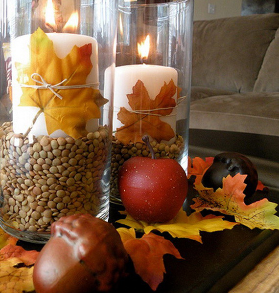 Осенние свечи в эко-стиле: легкие идеи декора из съедобных природных материалов декор