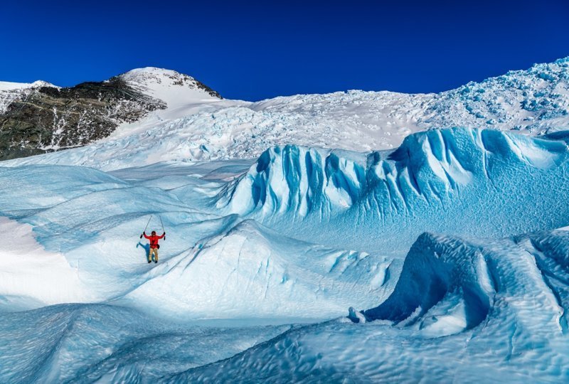 Чтобы понять масштаб ледника, достаточно увидеть фото с человеком антарктида, интересно, пик Винсона, путешествие, скалолазание, фотоотчет
