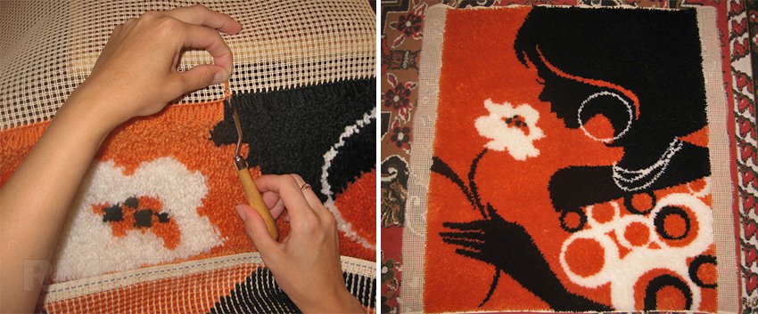 Плетение коврика из пряжи