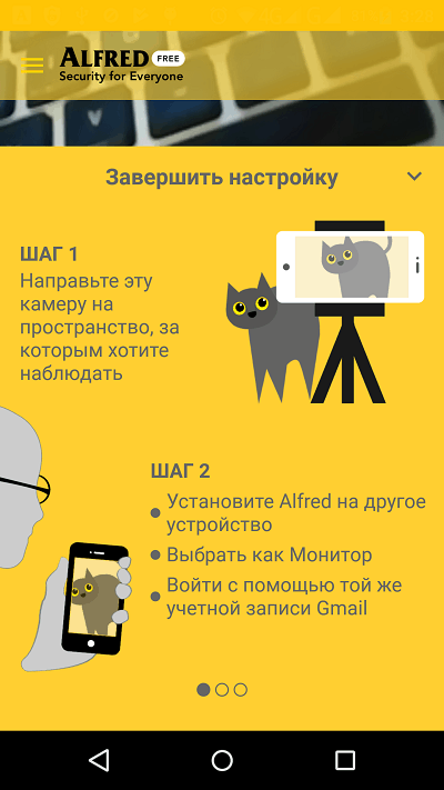 Настрйка камеры на Alfred Viewer.