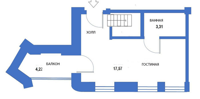 24 кв М: студия с умной планировкой и спальней в мезонине интерьер и дизайн,квартира,малометражка,мезонин