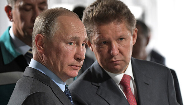 А. Б. Миллер (справа) и В. В. Путин