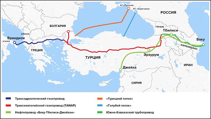 У азербайджанского газа свои пути в ЕС. Картографические данные / Google, 2018