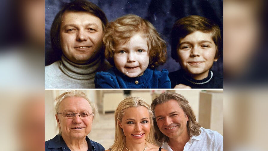 Дмитрий Маликов с отцом и сестрой повторили фото 40-летней давности