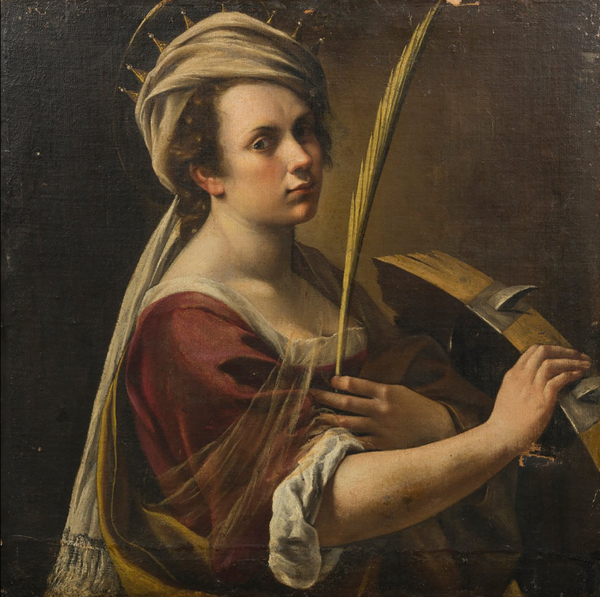 "Автопортрет в образе святой Екатерины",1615, 71×71 см