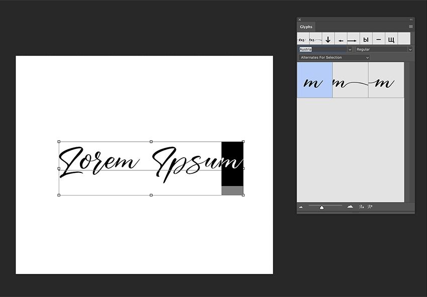 Как сделать красивый текст в Photoshop с помощью глифов