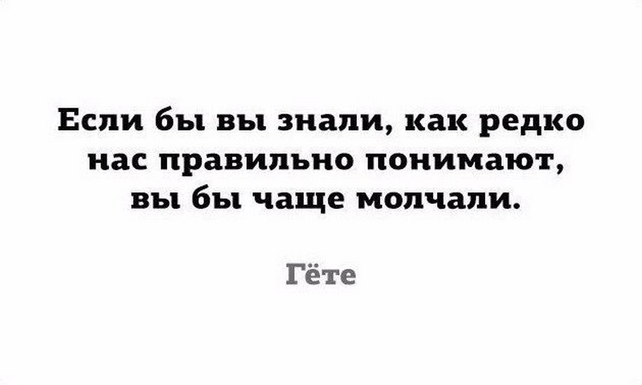 Понять часто. Мы бы чаще молчали. Знал и молчали гёте. Мы говорим не поднял трубку потому что был занят. Если бы знали как нас понимают правильно вы бы чаще молчали.