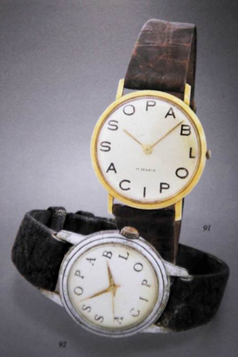 Оригинальные часы с надписью Pablo Picasso вместо цифр. | Фото: revolution.watch.
