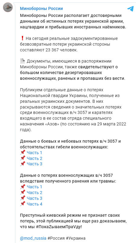 МИНОБОРОНЫ РАСКРЫЛО НАСТОЯЩИЕ ПОТЕРИ НАЦГВАРДИИ В МАРИУПОЛЕ: ПОИМЁННО украина