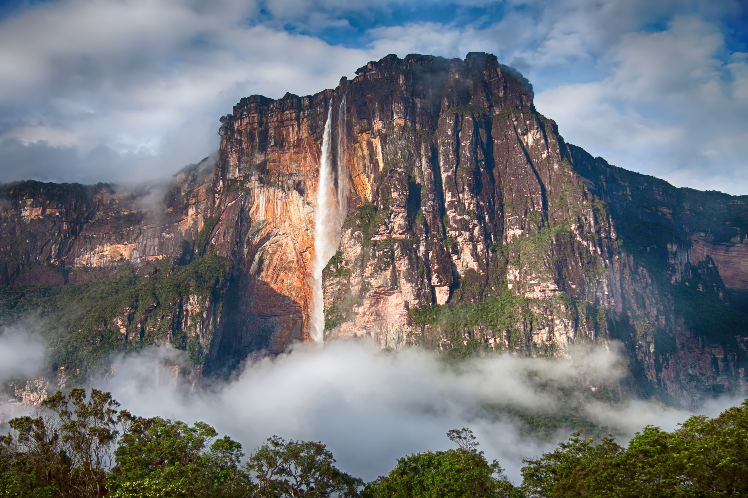 Высота самого большого водопада. Южная Америка водопад Анхель. Водопад Анхель Венесуэла. Водопад Анхель самый высокий водопад в мире. Ориноко водопад Анхель.