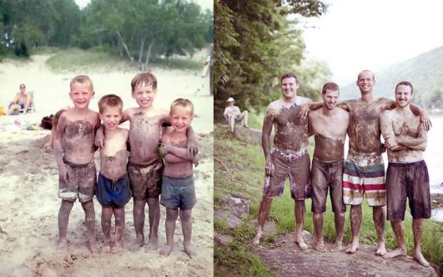 Интернет-пользователи воссоздают свои детские фотографии