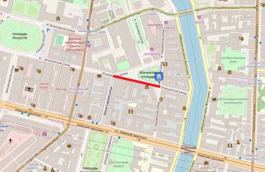 Московская площадь санкт петербург мероприятия. Манежная площадь Санкт-Петербург на карте. Малая Садовая Манежная площадь на карте. Манежная площадь СПБ на карте. Малая Садовая улица и Манежная площадь на карте.