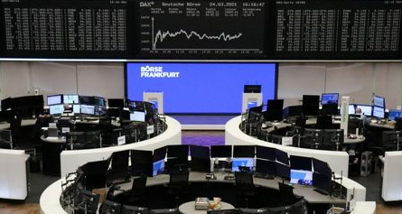 The German share price index DAX graph is pictured at the stock exchange in Frankfurt, Germany, March 24, 2021. REUTERS/Staff