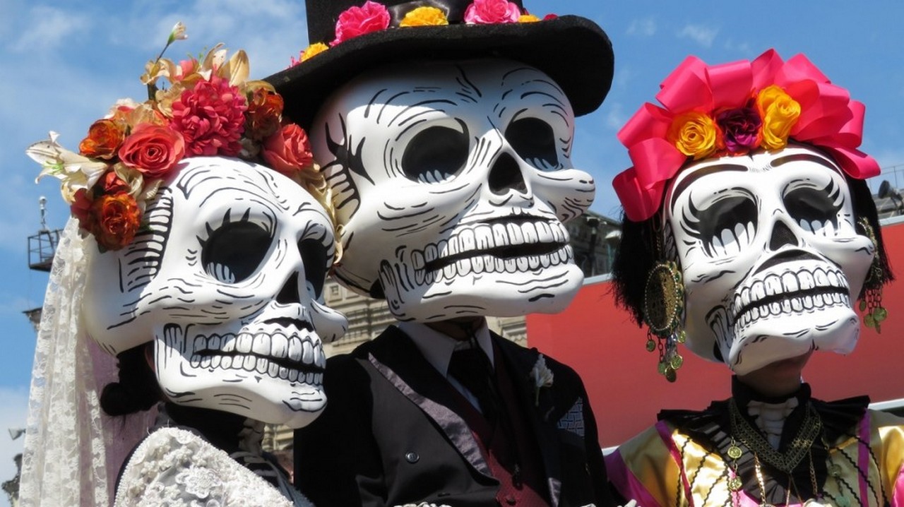 День мертвых в мексике рисунки на лице