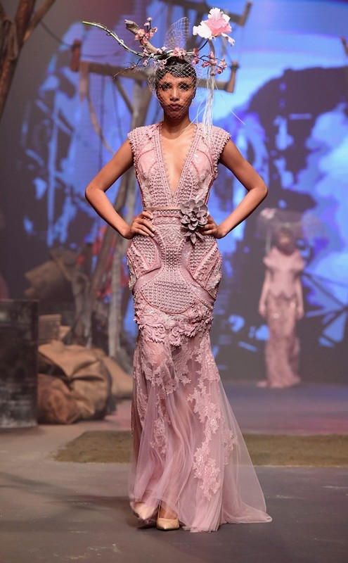 A model walks the runway during the Amato show at Fashion Forward March 2017 held at the Dubai Design District on March 25, 2017 in Dubai, United Arab Emirates.