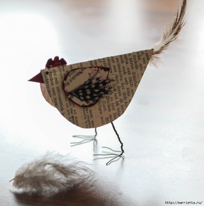 Креативные пасхальные курочки из книжных страниц Креативные пасхальные курочки из книжных страниц мастер класс