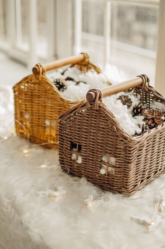 Очаровательная подборка плетеных корзинок домиков уютный, декор, вдохновения