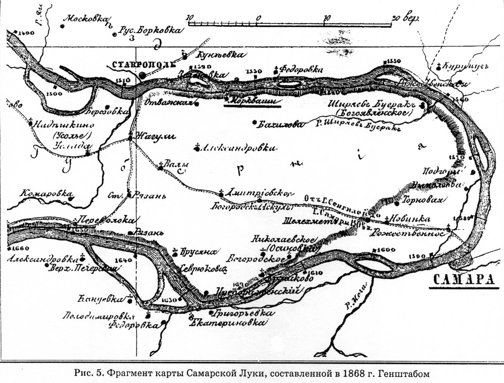 Старая карта самарской луки