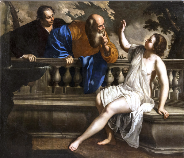 "Сусанна и старцы", (в соавторстве с Онофрио Палумбо),  1652, 200.3×225.6 см 