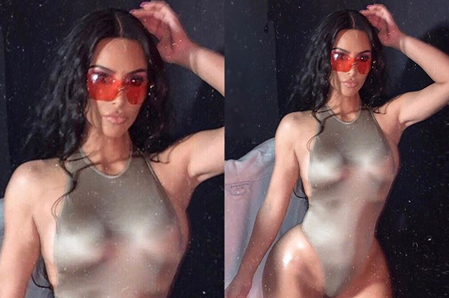 Ким Кардашьян позирует в купальнике для нового проекта своей сестры Кортни