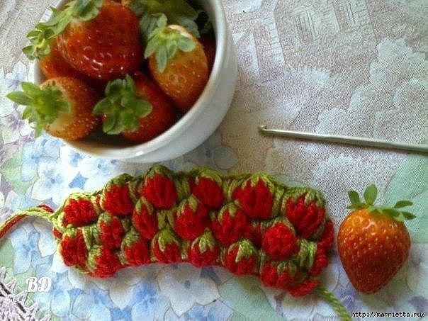 Узор «Клубнички» крючком: схема и видео мастер-класс Узор «Клубнички» крючком: схема и видео мастер-класс вязание