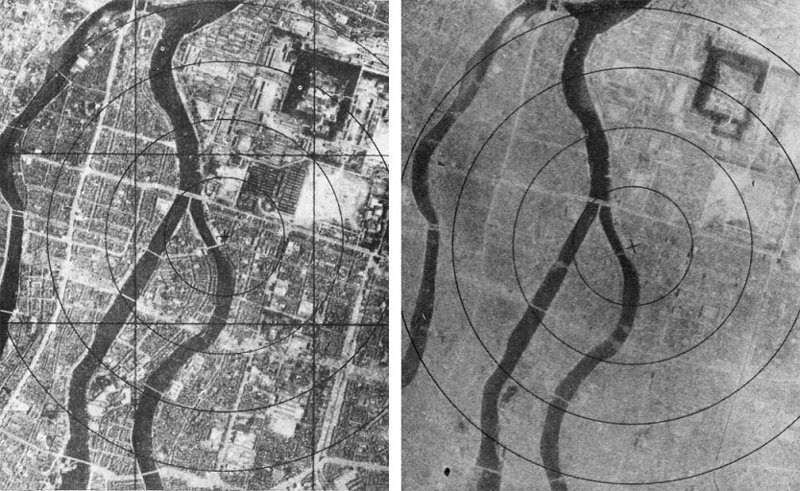 33. Хиросима до и после атомной бомбардировки, 6 августа 1945 г. архивные снимки, архивные фото, исторические кадры, исторические фото, исторические фотографии, история, старые фото, черно-белые снимки