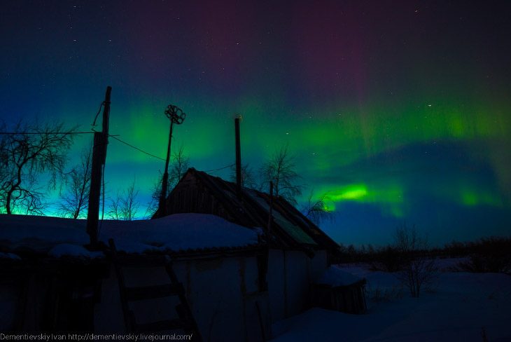 Гипнотизирующее зрелище: северное сияние в апреле Гипнотизирующее зрелище: северное сияние в апреле зима,Карелия,северное сияние