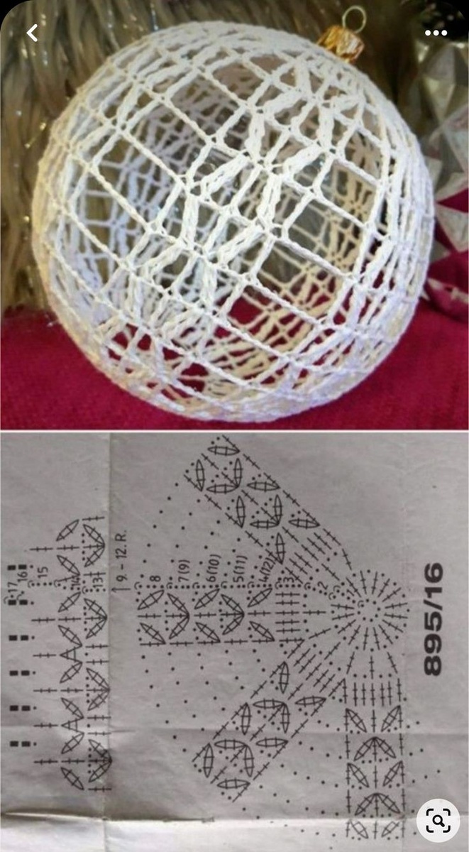 Шары на ёлку крючком со схемами шаров, шарик, крючком, Вдохновляемся, просто, связать, схеме, поместить, внутрь, вязания, небольшой, надуть, промазать, клеем, высушить, затем, вытащить, лопнуть, оставить, Готово