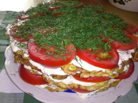 овощной тортик из кабачков