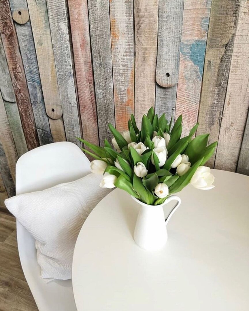 Просто прелесть! На маленькой светлой кухонке 5 кв.м. поместились холодильник и посудомойка дизайн интерьера,разное