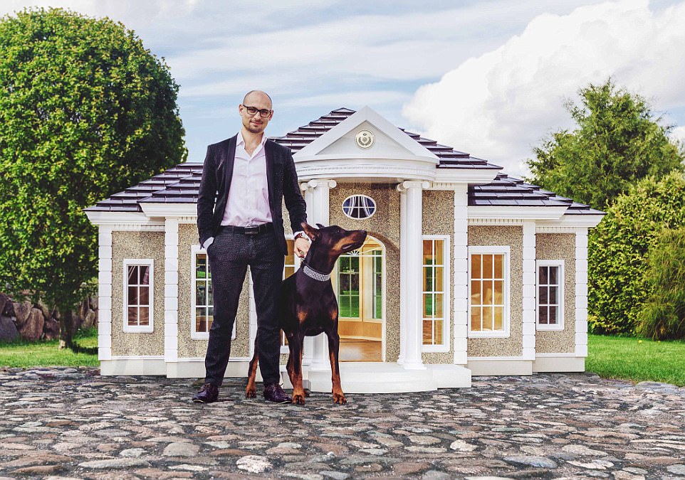 Multiple windows make it easy for the dog to keep an eye on its surroundings while a separate bedroom allows the dog to rest 'quietly and undisturbed'