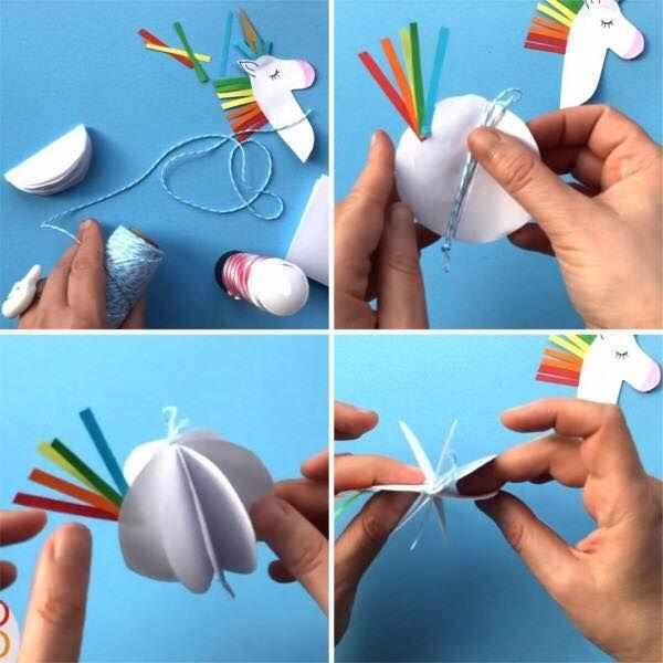 Легкие поделки из цветной бумаги: 10 идей для детей разного возраста бумаги, вырезать, нарисовать, приклеить, сложить, пополам, цвета, мордочку, диаметром, листе, цветной, показано, листа, любого, единорога, красного, глаза, делатьНа, чтобы, затем